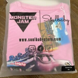 Pink Monster Jam Kids Pajama Set